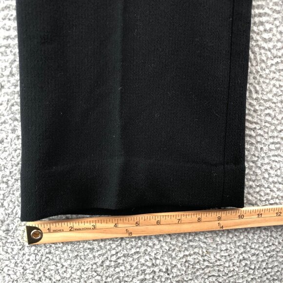 Lafayette 148 Pants Women 14 Black Wool Crepe Lined Wide Leg Trouser Office Work - Picture 11 of 12